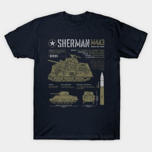 Sherman tank M4 technical drawing T-Shirt